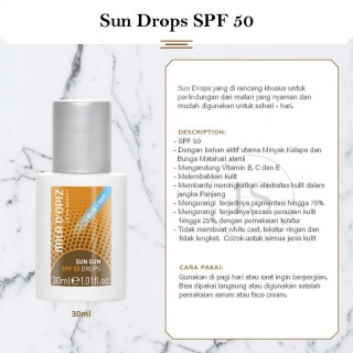 MILA D'OPIZ Sun Sun Drops SPF 50 Drop 30ML Miladopiz Sunscreen Sunblock Sun Screen Block SPF50